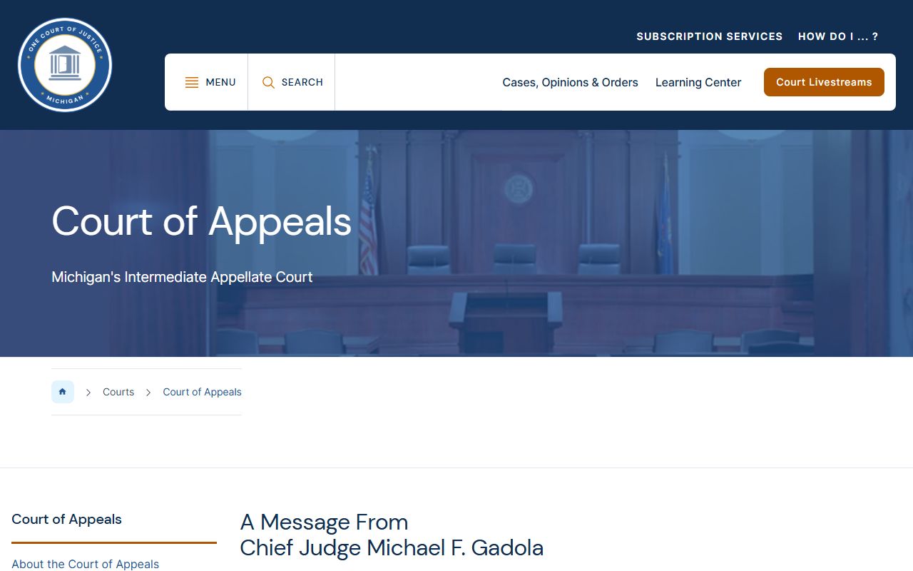 St. Clair County court dockets on appeal at the Michigan Court of Appeals